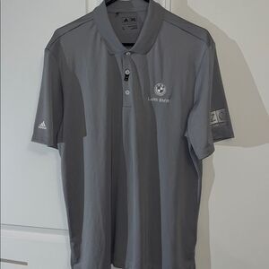 New Gray Adidas BMW soft poly blend golf polo shirt L CZC Leith Dealership Men’s